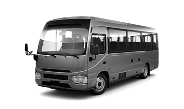 Toyota Coaster minibus side view